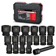 Powerbuilt 940838 Impact Socket Set, Metric, 18 Pc., 1/2 Inch Dr.