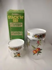 Vintage NOS Pyrex STACK 'N' SEE - 4 Piece Canister Set Spice Of Life -New W Box