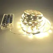 Battery Powered Led Strip Lights - Flexible Ribbon Light, 300 LEDs, Cool & Warm White - 5M / 16.4ft (Yellow)