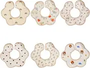 Huipalon Baby Bibs 6 Pack Bandana Dribble Bibs Cotton Soft & Absorbent Teething Newborn Bib with Adjustable Snaps for 0-36 Months Unisex Girls Boys Newborn Toddlers, White, One Size
