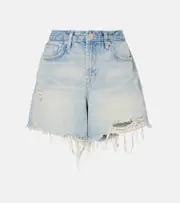 [7 For All Mankind] 7 For All Mankind Monroe denim shorts UK 12 orange