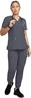 [healing hands] STAT MEDICAL WEAR Women Scrub Set, V-Neck Top with 3 Pockets and Drawstring Jogger Pant with 5 Pockets - 100210