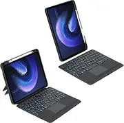 Jarttarn Bluetooth Backlit Keyboard Cover Keyboard Folio Case for Xiaomi Pad 6 | Mi Pad 6 Pro (11''), Backlight & TrackPad Mouse & Detachable Protective Case & Pen Slot