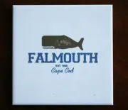 Falmouth Cape Cod Ceramic Tile Trivet Coaster Travel Souvenir 4 1/4" x 4 1/4"
