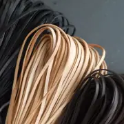 Flat Cow Real Leather Finding Cord String Lace Rope Natural / Black / Coffee