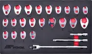 PRO-KIT 25PC Crowfoot Flare Nut Spanner Set 3/8"DR Cr-V Wrench Set SAE&Metric