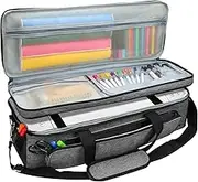 Double-Layer Carrying Case for Cricut Maker, Cricut Bag for Cricut Machine Compatible with Cricut Explore Air, Air 2, Maker, Maker 3, Organization and Storage Bags, Cricut Accessories, Grey