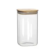 Ecology Pantry 19cm Square Glass Canister Storage Organiser w/ Bamboo Lid Clear