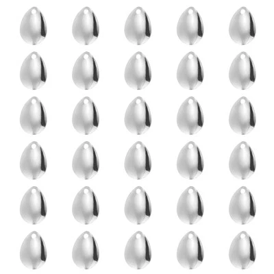 Fishing Lure Blades 0.7x0.6",30 Pack Willowleaf Lure Making for DIY Bait, Silver