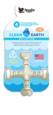 Clean Earth Recycled Crossbones Dog Toy By Spunky Pup - Small/Medium - New, With Tags