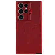 For Samsung Galaxy S23 Ultra PC+TPU Case Lens Frame Kickstand Phone Cover Compatible with MagSafe