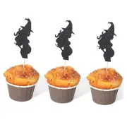 12pcs Halloween Witch Baby Shower Cupcake Toppers - Cauldron Witch Gender
