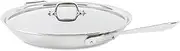 [All-Clad] D5 5-Ply Brushed Stainless Steel Fry Pan with Lid, 14 Inch, Compatible with Any Stovetop Including Induction, Oven Broiler Safe 600F, Pots and Pans, Frying Pan, Skillet, Cookware, Silver