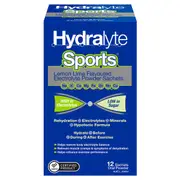 Hydralyte Sports Electrolyte Powder Lemon Lime 12 Sachets