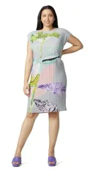 BNWT Kaitlin Johnson X Gorman Recycled PET Floret Pleat Dress Size L BRAND NEW