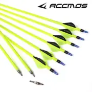 12pc Spine500 Mixed Carbon Arrow with Yellow and White for Recurve Compound Bows