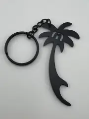 New Travis Mathew Palm Tree Bottle Opener Key Ring Chain Beer Soda Can Black
