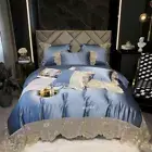 Bedding Set 6pcs Real Silk Cotton Embroidery Bedding Bag Bed Sheet 4 Pillowcases