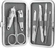 VOCOSTE 1 Set Manicure Set, Professional Nail Clippers Kit for Travel or Home, Gray, Stainless Steel