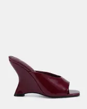 ZAYLEY DEEP RED PATENT Open Toe Heels