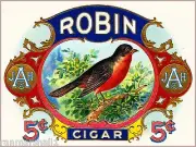 Robin Bird Smoke Vintage Tobacciana Cigar Box Crate Inner Label ART PRINT