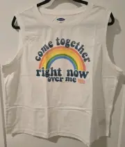 Old Navy- John Lennon Come Together Rainbow Sleeveless T Shirt- XL