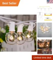 100Ft Outdoor String Lights Patio Lights with 100 Edison Globe Bulbs, Connect...
