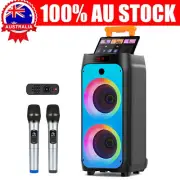 Large Bluetooth Speaker Party Speaker Boxes Subwoofer Deep Bass Boost +2 Mics
