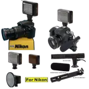 54 LIGHT DIMMABLE LED + VIDEO MIC FOR Nikon D7100 D7000 D5100 D3200 D3100 D3400