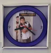 Two & A Half Men 7" Purple novelty wall/desk clock Charlie Sheen Jon Cryer Angus