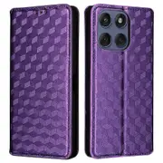 Leather Case for Motorola Edge 60 Fusion 5G Wallet Rhombus Imprinted Phone Cover Multicolor Purple
