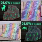 Fleece Blanket Glow in the Dark Large Sofa Throw Soft Warm Faux Fur Mink Rug