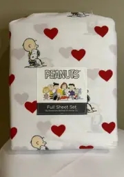 Peanuts Snoopy Berkshire FULL/DOUBLE Sheet Set Heart Snoopy Charlie Brown