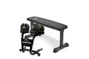 2x Powertrain 24kg Gold Adjustable Dumbbells w/ Stand and 10437 Bench