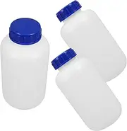 MAGICLULU 3pcs Reagent Bottles Empty Sample Storage Bottles with Blue Cap Leakproof Design for Chemicals and Lab Use Portable and Reusable Liquid Containers