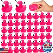 Goaste 50 Pieces Flamingo Rubber Ducks Bulk, Mini Pink Flamingo Bath Toys, Cu