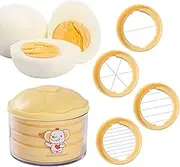 Hard Boiled Egg Slicer | 4 in 1 Metal Egg Slicer - Heavy Duty Precision Tool Handheld Chopper Machine Shredder Dicer for Onion Salad Food Home Potato Tomato Kitchen Grape