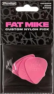 Jim Dunlop Fat Mike Custom Nylon 0.60 mm Pick 6 Pack (ADU 44P060FM), natural