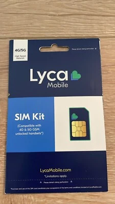 LYCAMOBILE LYCA MOBILE TRIO PREPAID SIM CARD NANO MICRO STANDARD SIZE 4G/5G