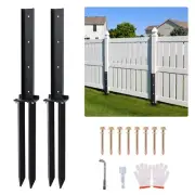 2-Pack Fence Post Repair Kit, 32in Heavy Duty Ground Spike Anchor for Wooden ...