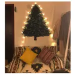 日本IG夯款聖誕節掛布聖誕樹掛布75X150CM松樹掛毯 燈光 壁飾裝飾布北歐節日背景布北歐風掛毯掛畫