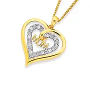 9ct Gold Diamond Mum Pendant