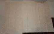 Large Piece of TAN material with a peacock feather style pattern 6' 10" by 4' 8"