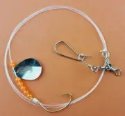 6 Fluke Rigs Gold 1/0 Wide Gap 37160 40" Spinner Flounder Saltwater Fishing Rig