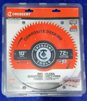 Crescent Circular Saw Blade 10'' X 72 Tooth Composite Decking
