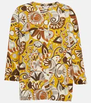 ['S Max Mara] 'S Max Mara Ilenia printed cotton-blend blouse UK 12 multicoloured