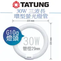 在飛比找蝦皮購物優惠-【大同】TATUNG 30W 三波長環型螢光燈管 傳統環形燈