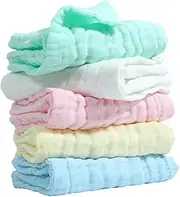 Hoement Microfibre Travel Towel Muslin Wrap 5pcs Towel Babywipes Stroller Sleeping Blanket Bath Bibs Wipes Shower Towels Saliva Towel Reusable Wipes Bibs Bibs Cotton