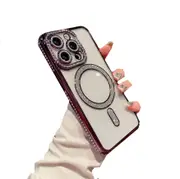 IPhone 13 Pro Max Case,Compatible With MagSafe,Full Camera Protection Plating Luxury Cover For Women Men,Soft TPU Drop Protective Phone Case-Purple