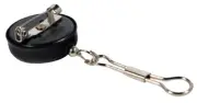 1" Retractable Pin-On Pull Reel Badge ID Belt Clip Holder Keychain Cord Black
